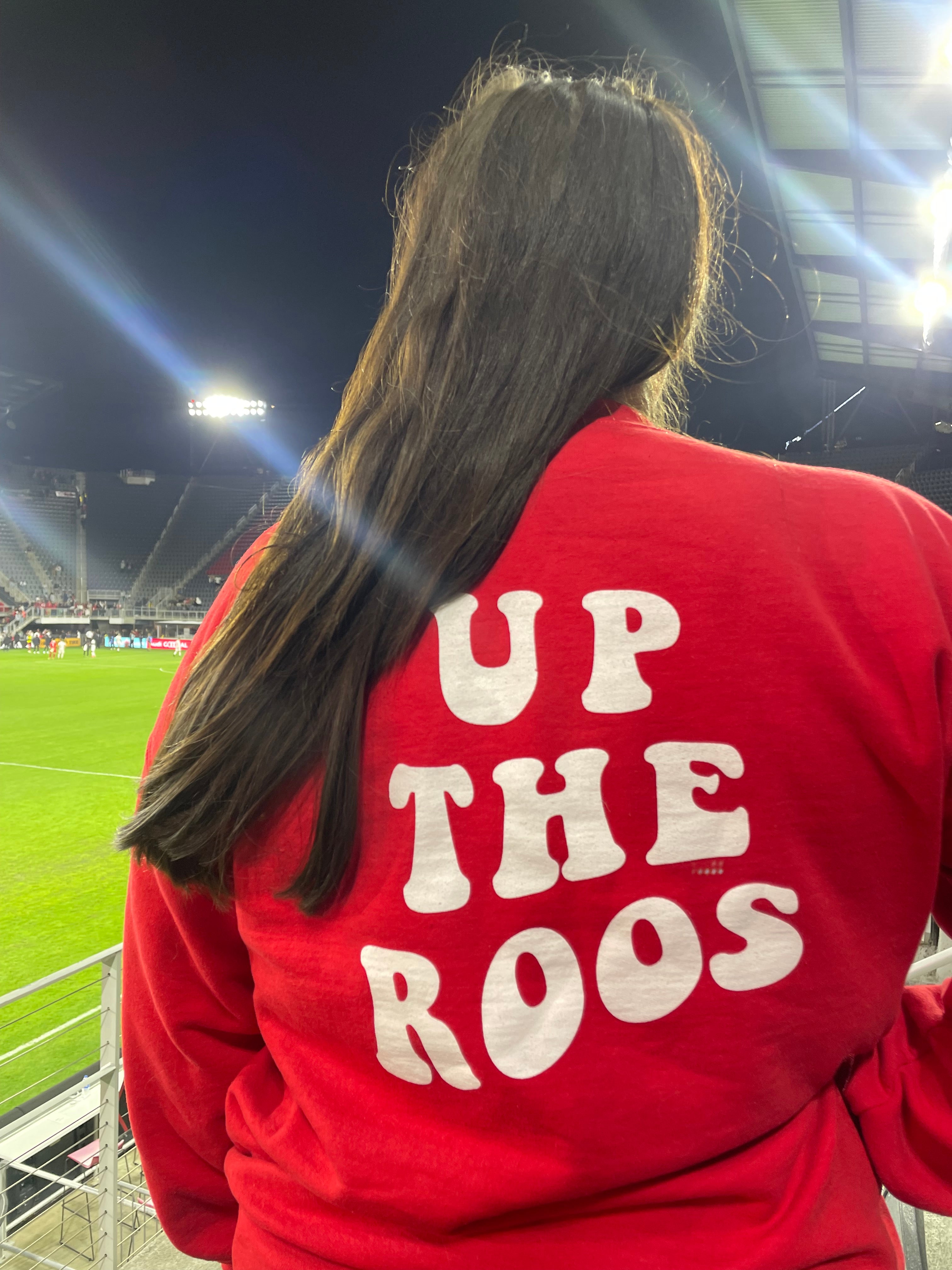UP THE ROOS Red Crewneck